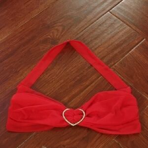 💋 Frederick's of Hollywood (2 Piece Set) Scarlet Mesh Bra 💋-VINTAGE